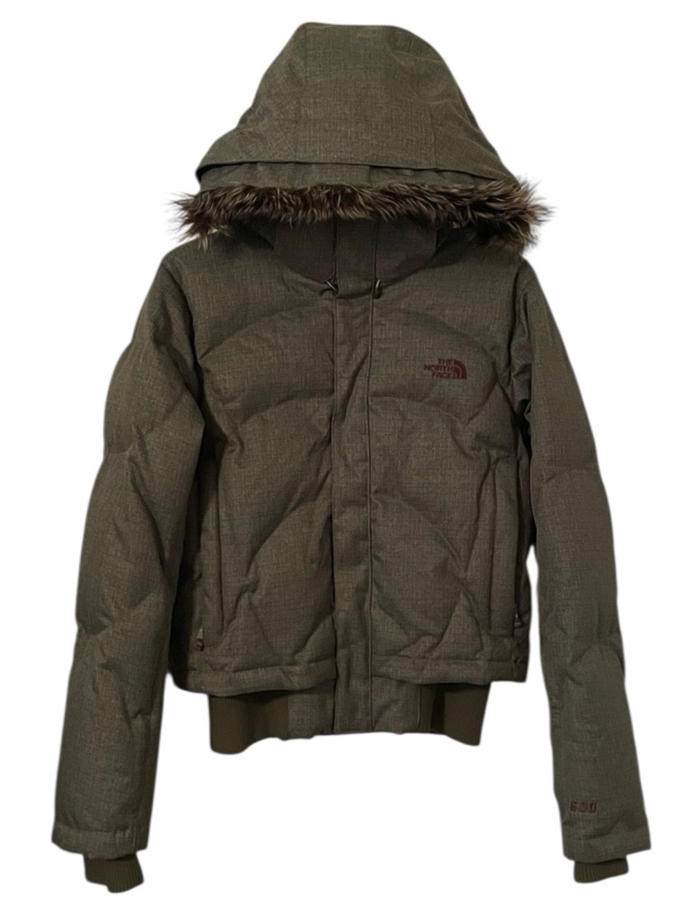 The‎ North Face Women's Green Prodigy Rare 600 Down Fill Parka Fur Jacket Size M